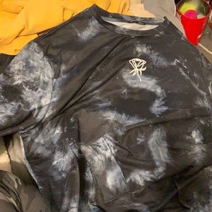 Blue tie-dye and butterfly shirt